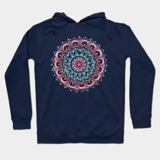 Teal & Coral Glow Medallion Hoodie